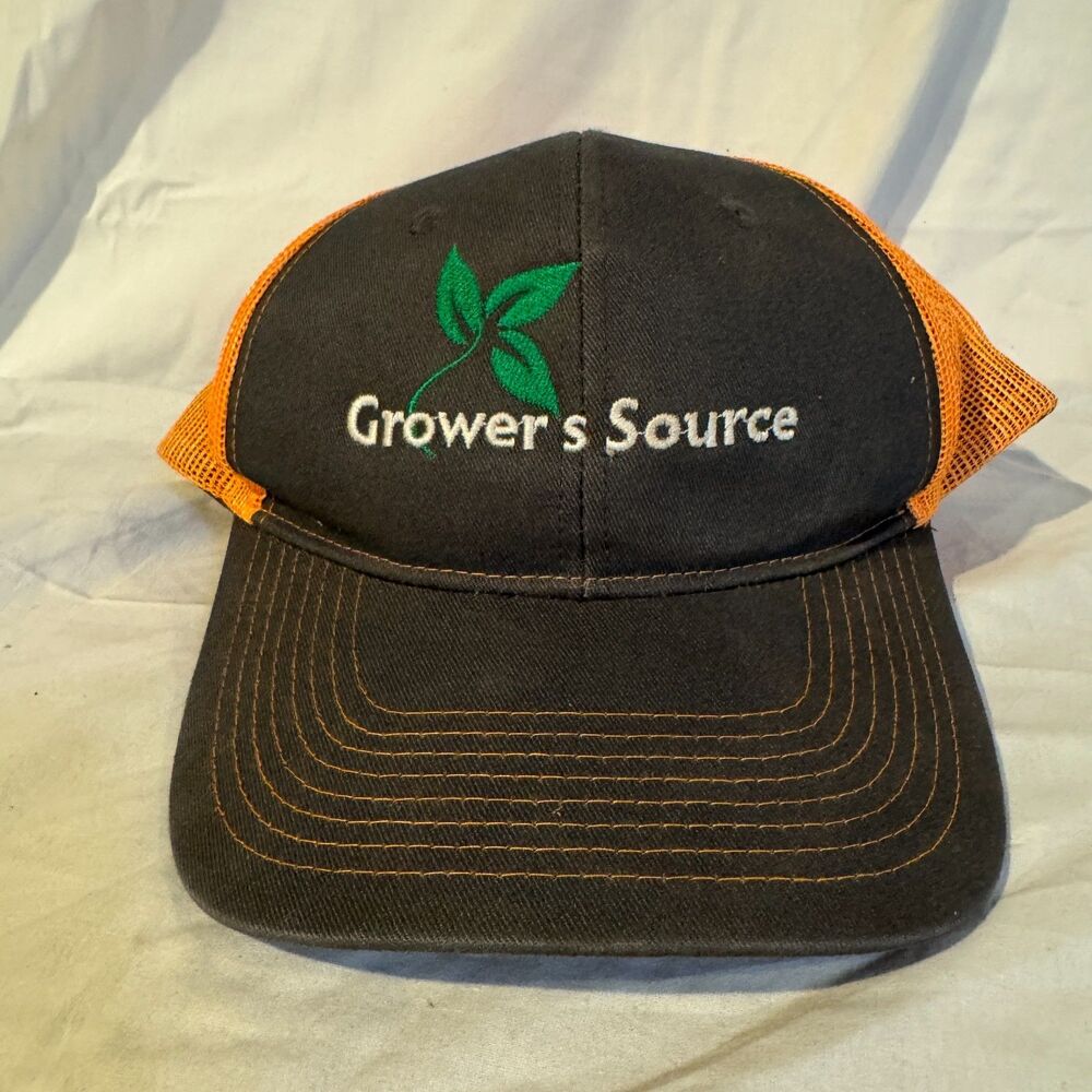 Port Authority C112 Hat Growers Source Trucker Cap Charcoal Orange Snapback